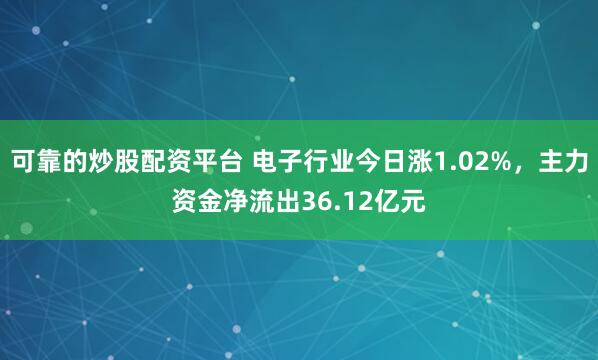 可靠的炒股配资平台 电子行业今日涨1.02%，主力资金净流出36.12亿元