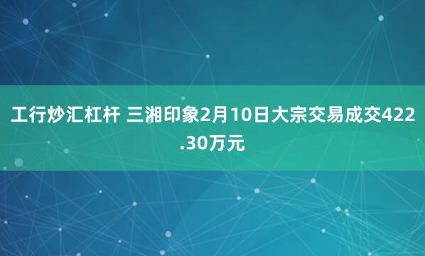 工行炒汇杠杆 三湘印象2月10日大宗交易成交422.30万元